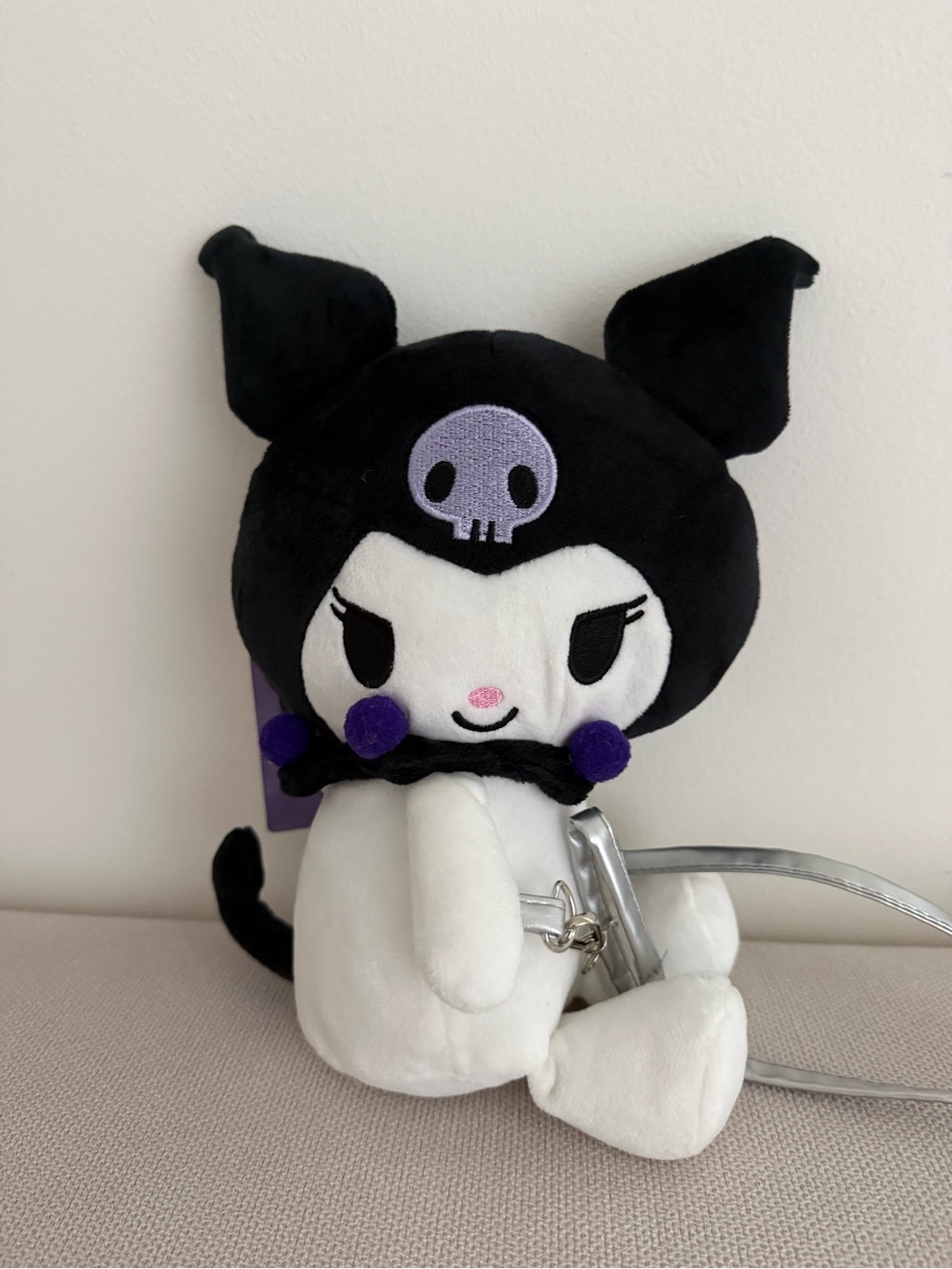 Official Sanrio Kuromi Plush Pouch Shoulder Bag - Soft Zip Crossbody with Tags